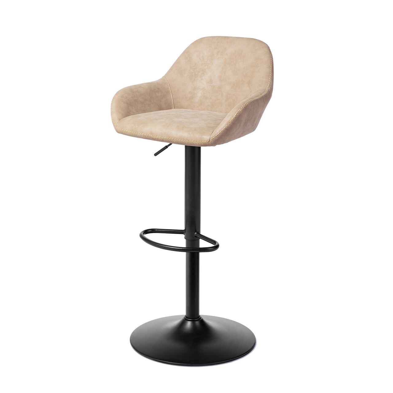 Set of 1/2/3/4 Mid-Century Modern Leatherette Gaslift Adjustable Swivel Bar Stools